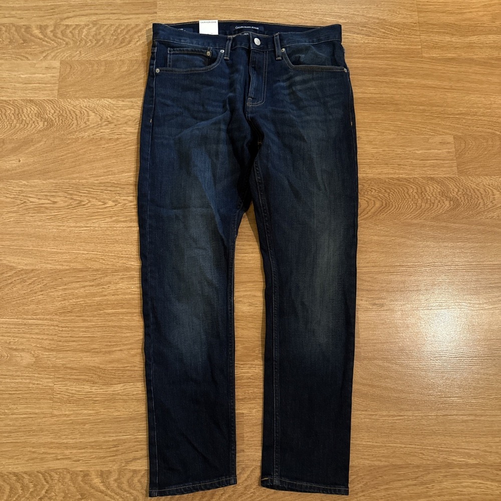 Calvin Klein CKJ016 Skinny Jeans Men's 33x30 (Act 33x28) Dark Wash Stretch NWT